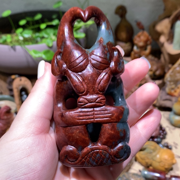 岫岩河磨玉（透闪石质玉）手把件未镶嵌