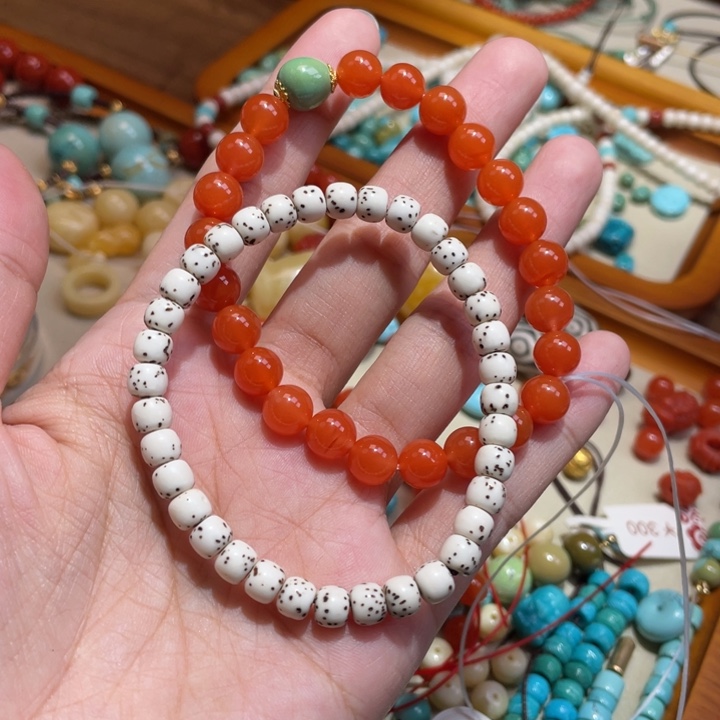 星月菩提手串星月菩提搭配绿松