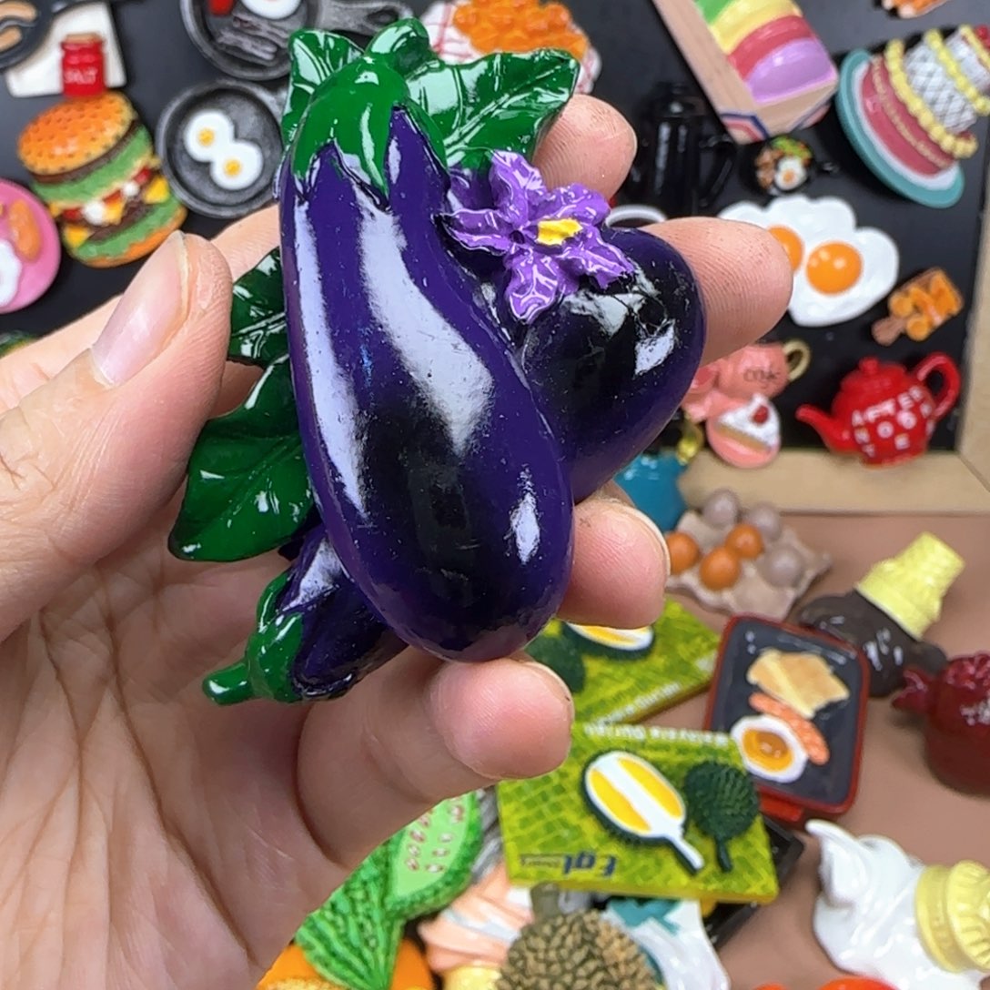 双层款茄子冰箱贴