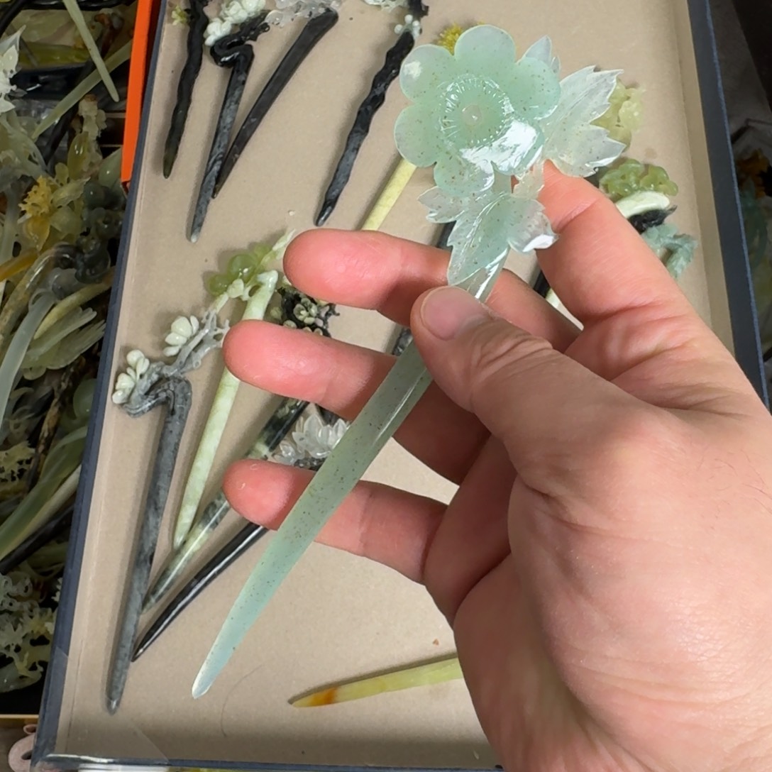 岫玉发饰未镶嵌明君玉簪贼拉好看