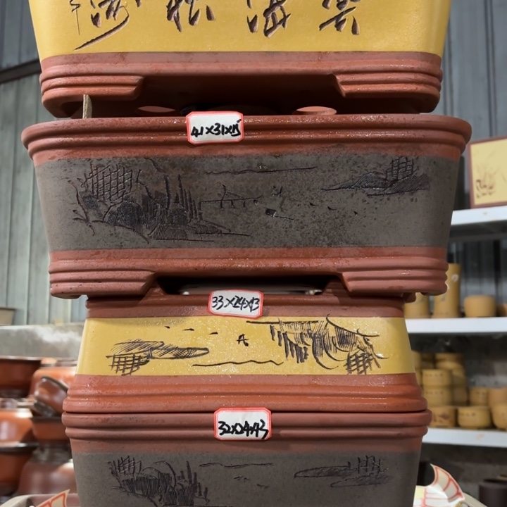 紫砂花盆128-4。       