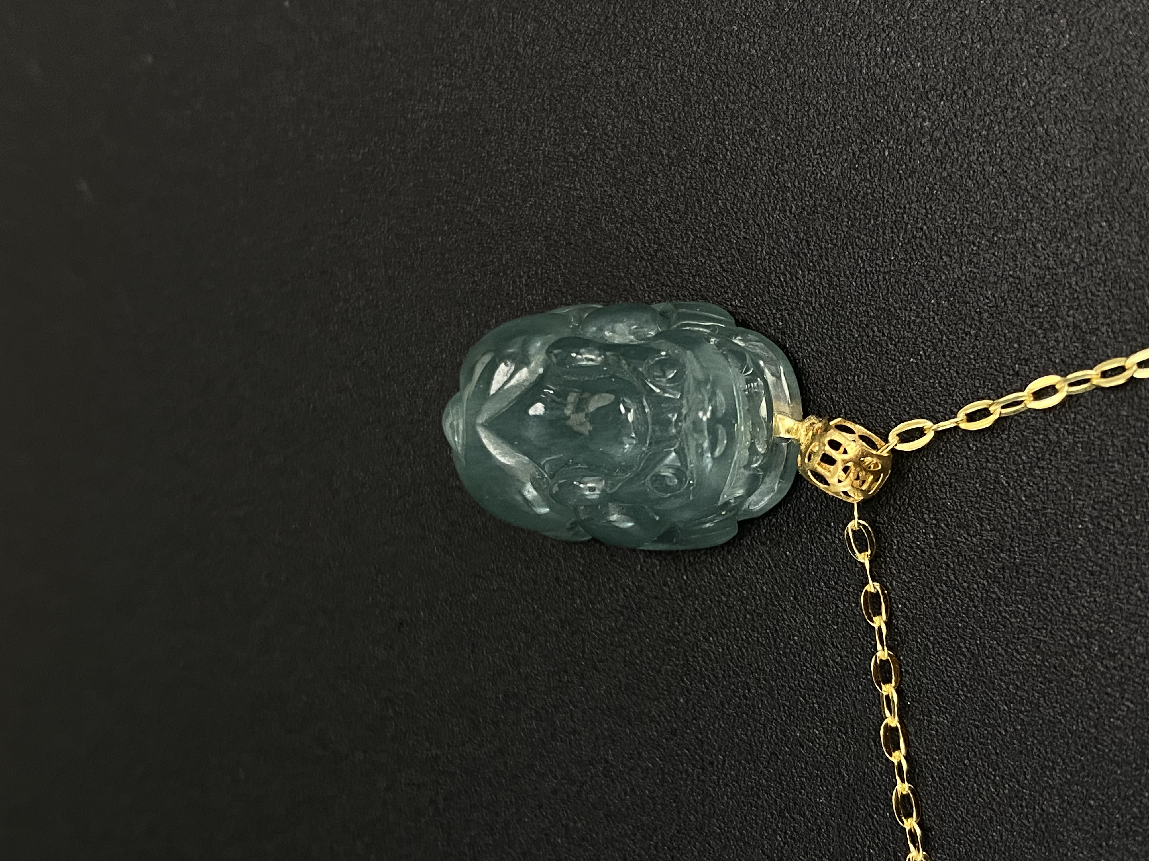 纯天然A货翡翠冰种蓝水小貔貅吊坠玉石女款玉坠