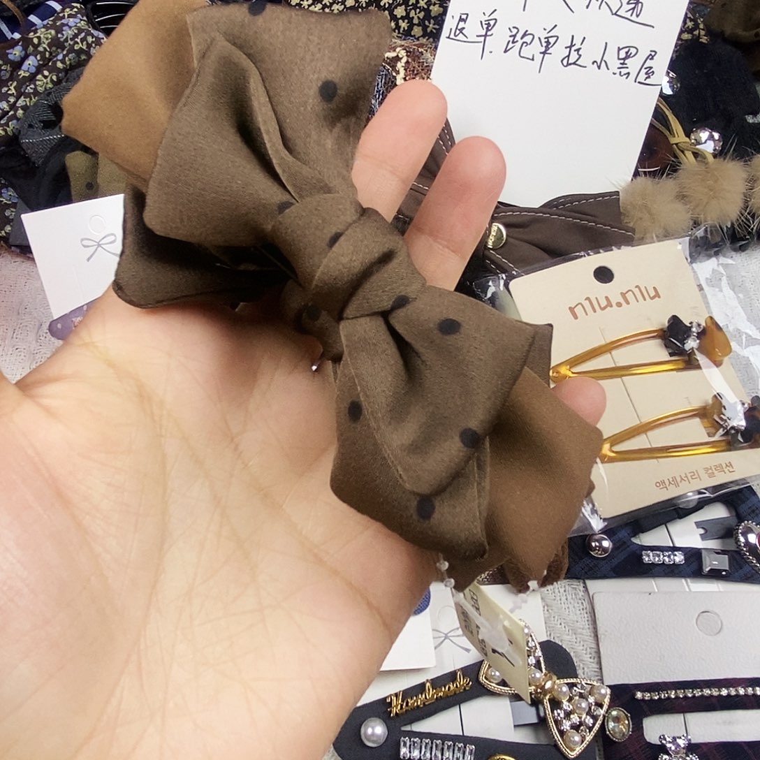 皮质非金属9.5cm咖色波点香蕉夹福利价