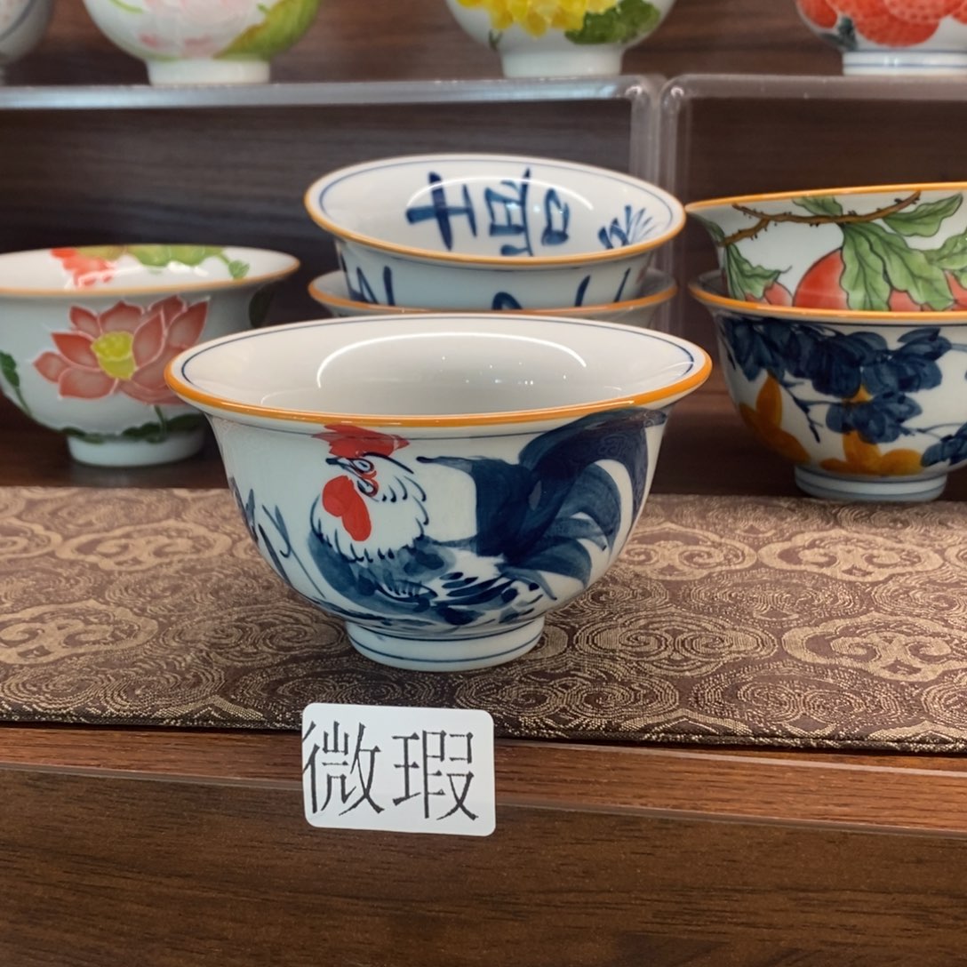 釉下彩老陶泥手工绘制