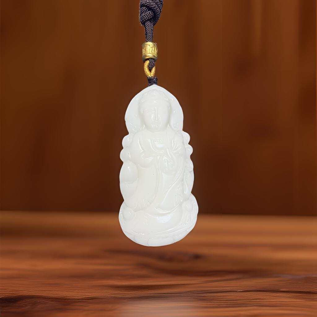 一级白立体观音挂件