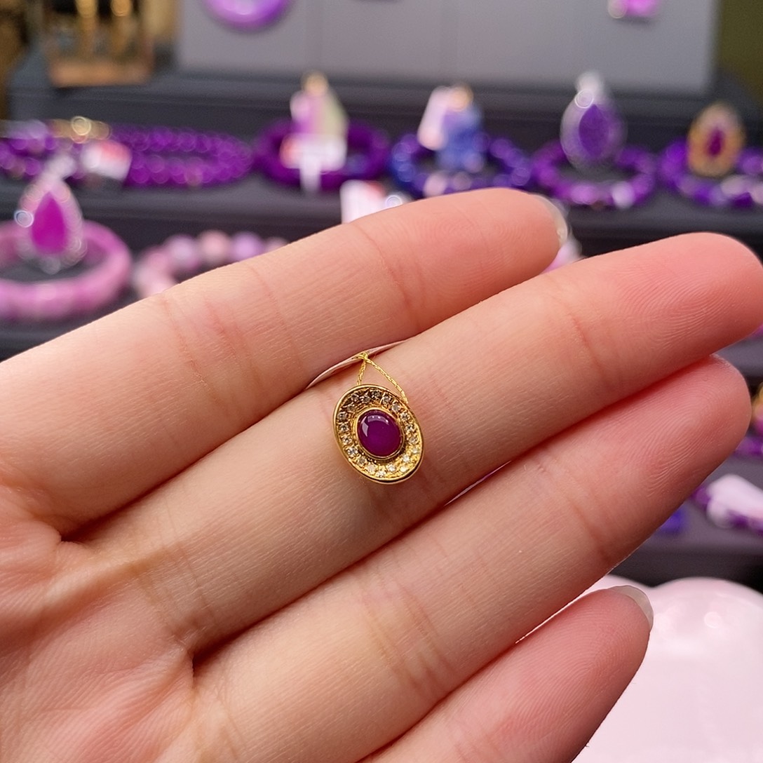 苏纪石（舒俱来）18K金镶嵌吊坠(不含链)