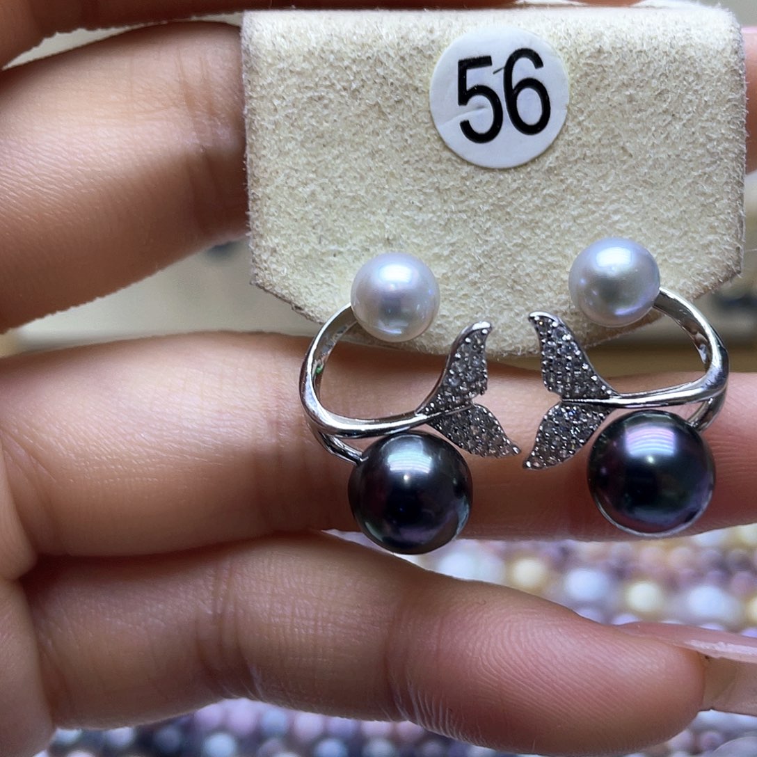 海水珍珠耳饰银S925镶嵌
