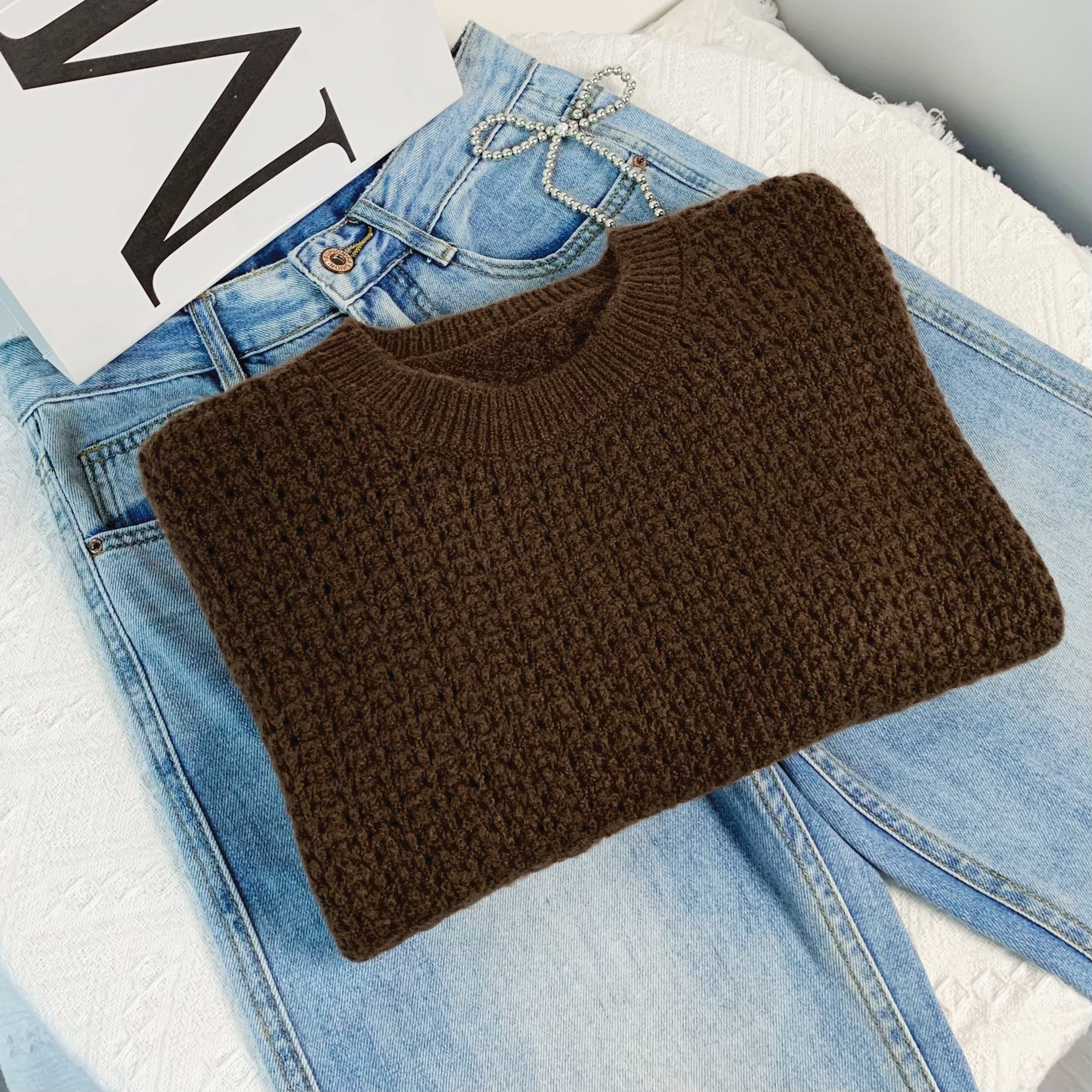 清-汤圆吖时尚圆领秋冬针织毛衣292591