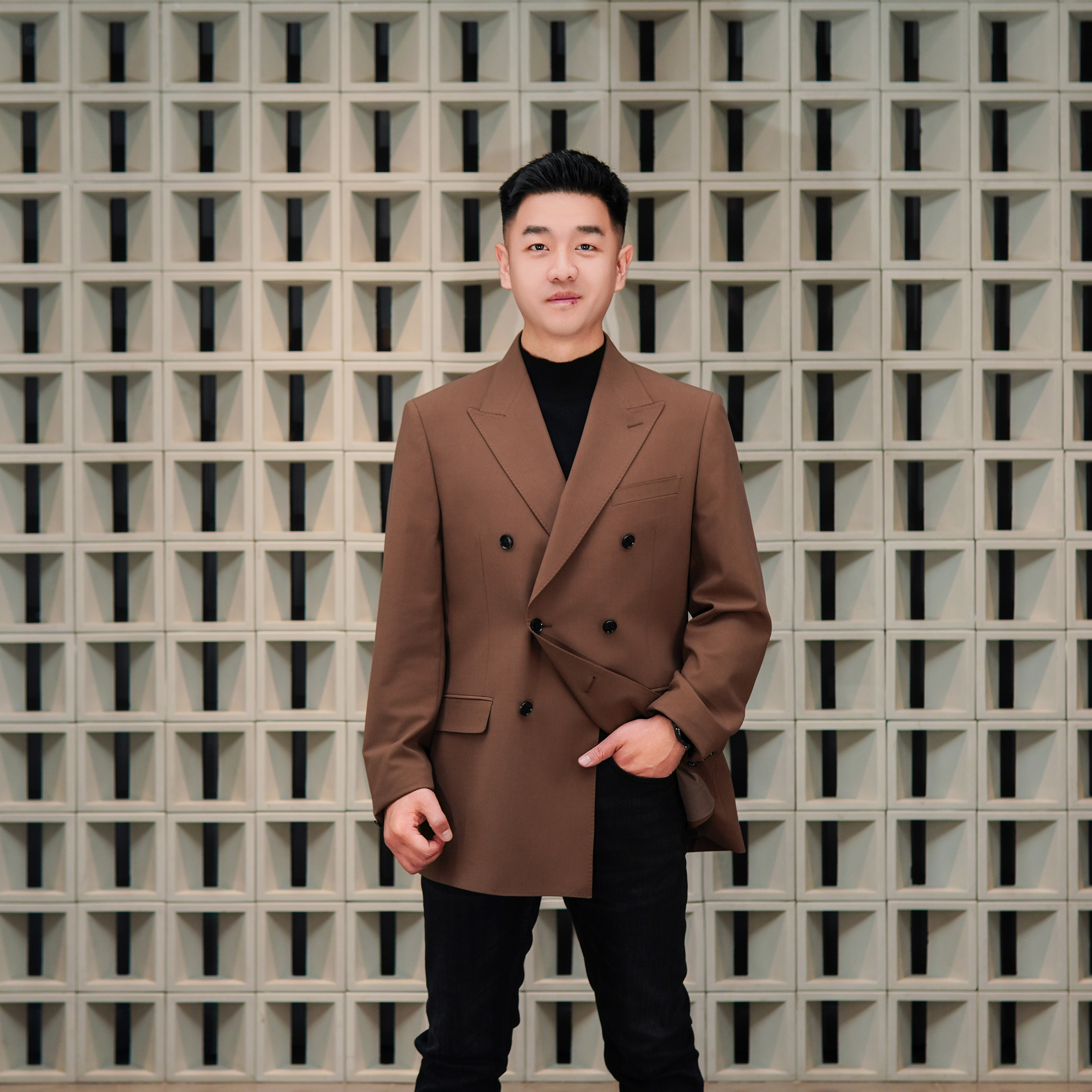 意式商务休闲男士双排扣高级感西装外套20257373