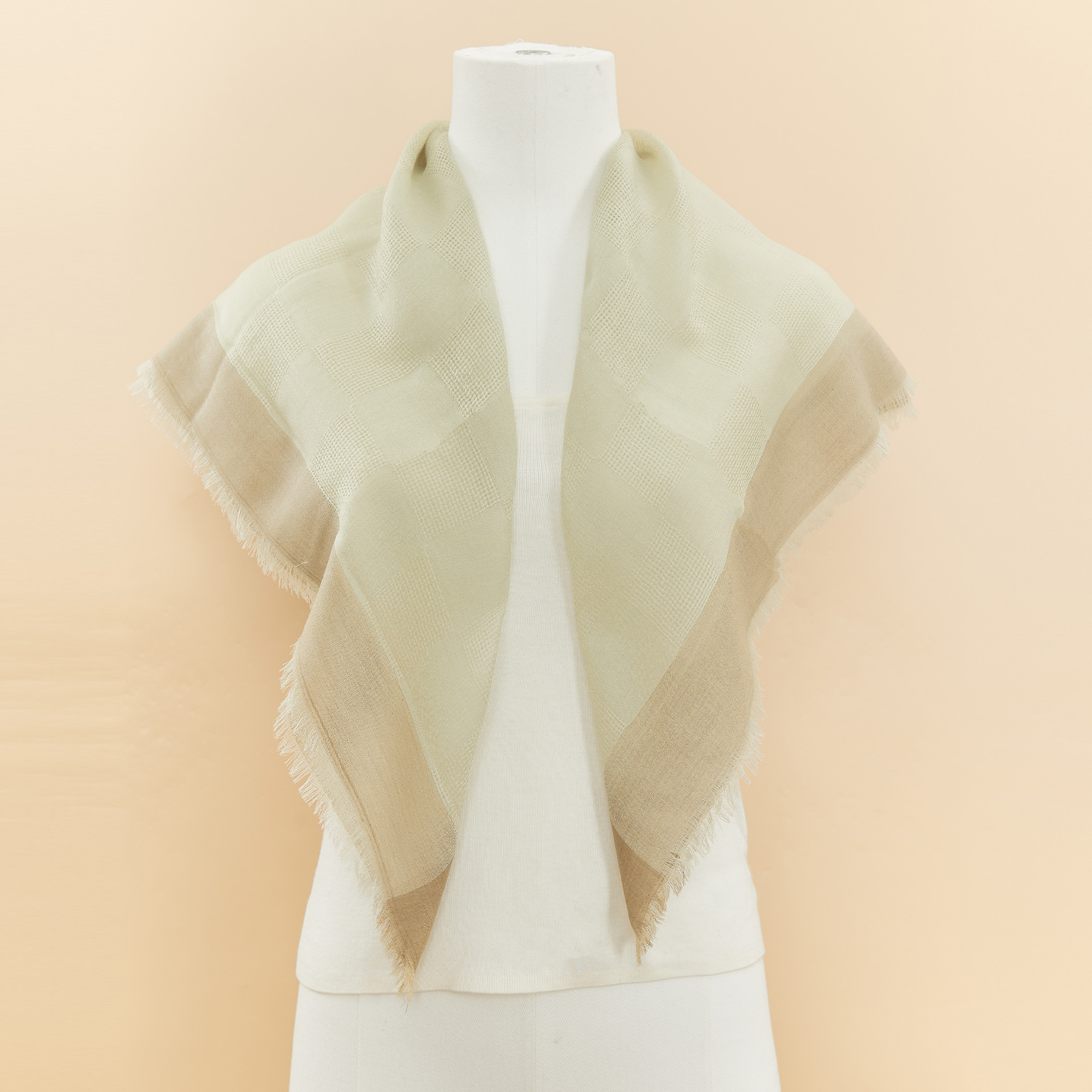 洪陵【仓库优选】【棋盘格】超精仿200支戒指绒围巾纯羊绒披肩7299