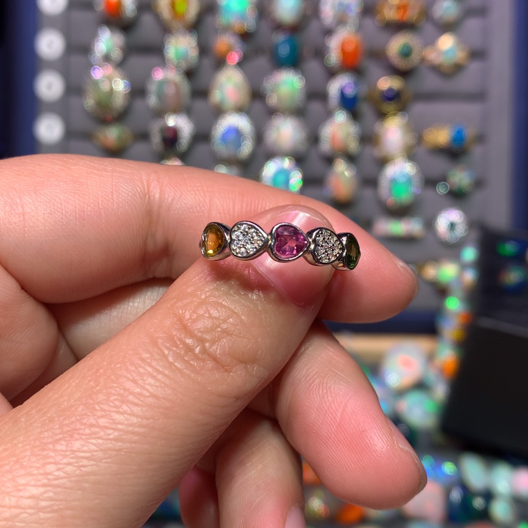 欧泊戒指款式银S925镶嵌