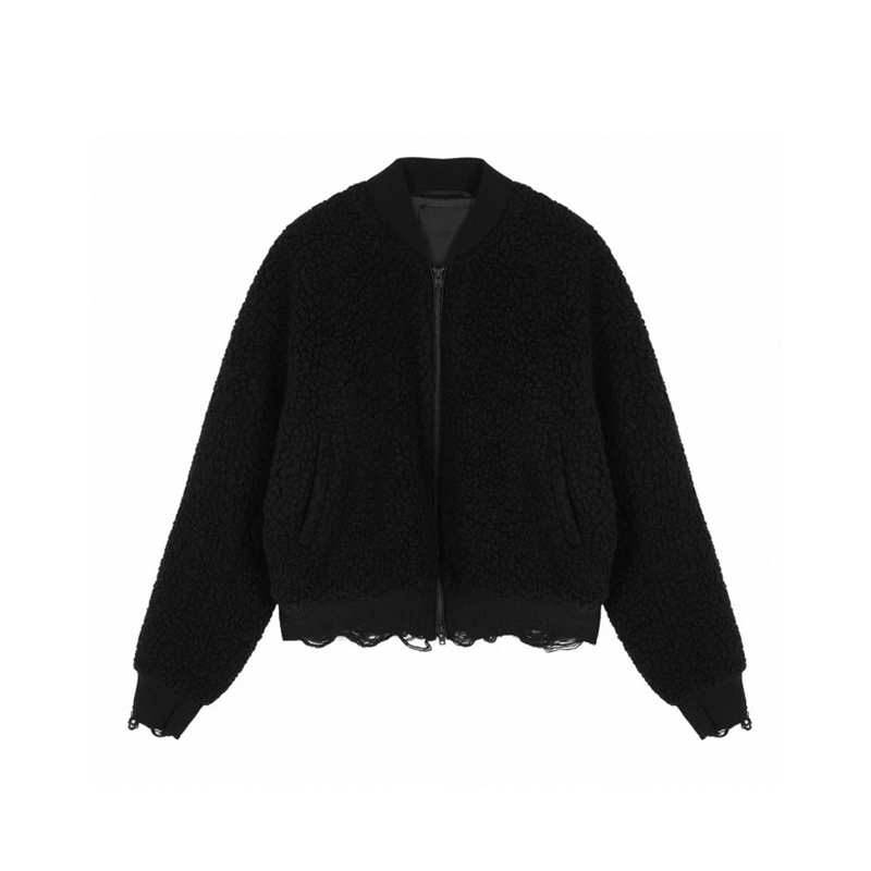 设计感抓绒衣棒球领厚外套270