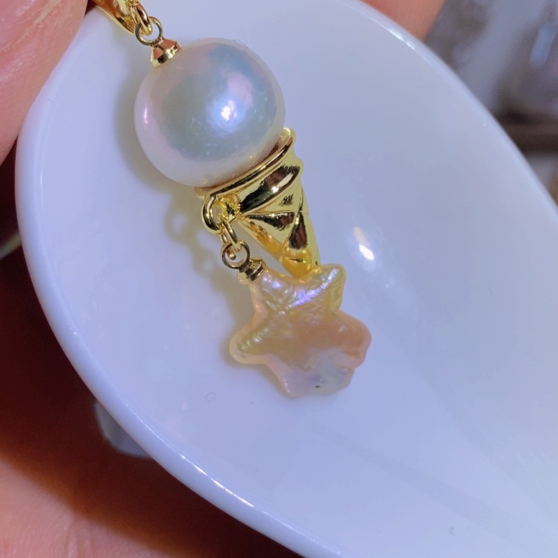 银S925镶嵌天然淡水珍珠淡水珍珠