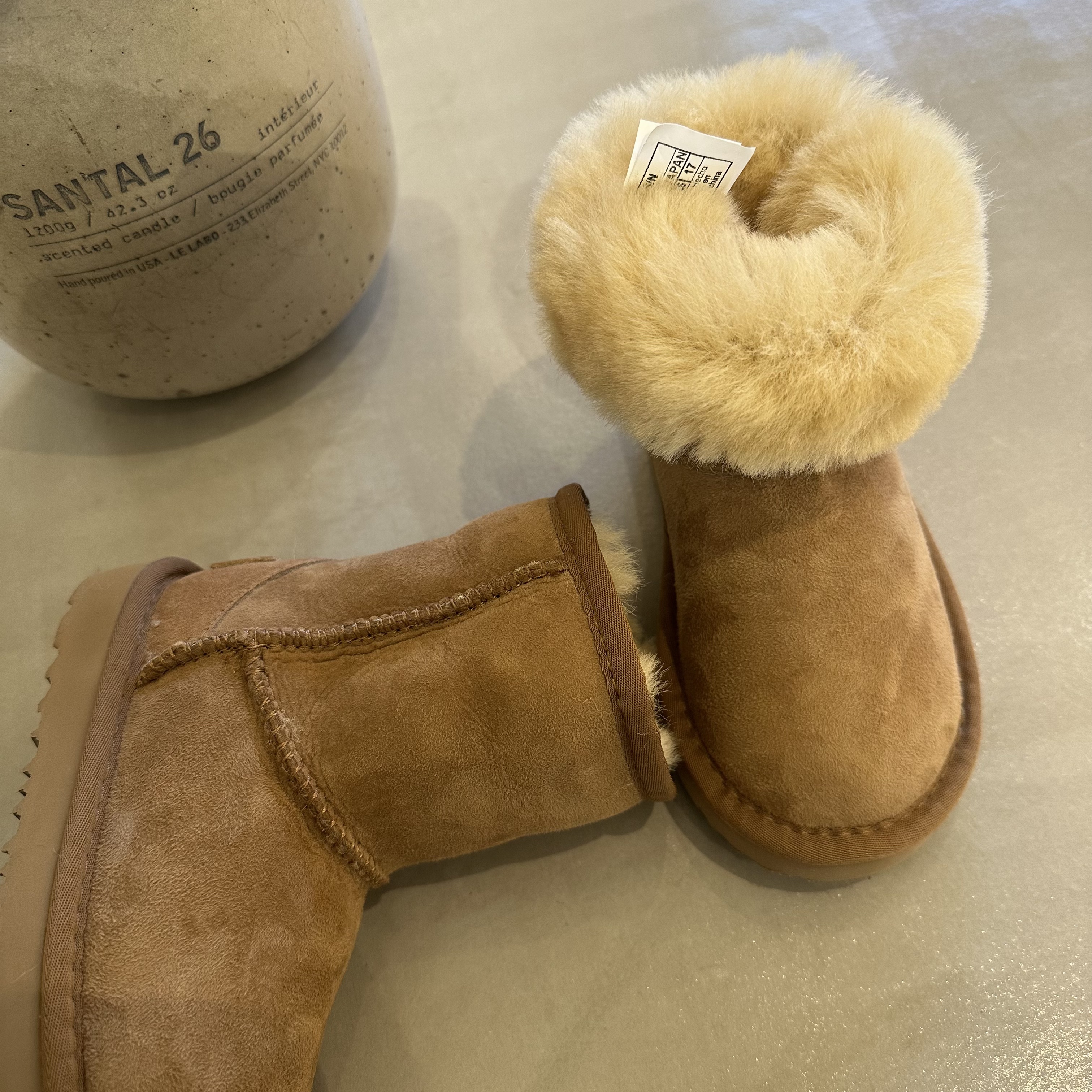 栗色中筒雪地靴（不支持退货）