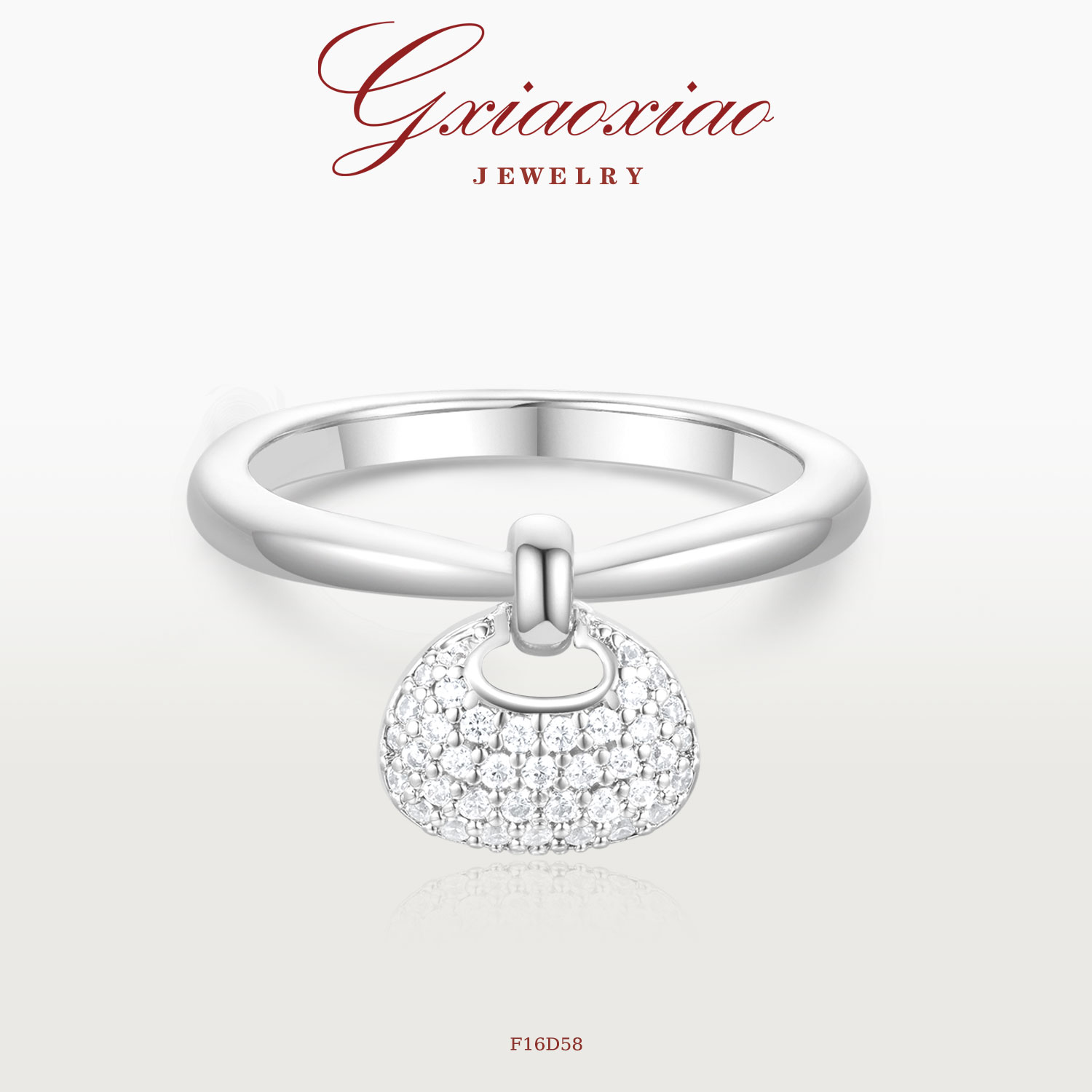 G XIAOXIAO 镀K金 法式轻奢气质高级百搭包包戒指 F16D58