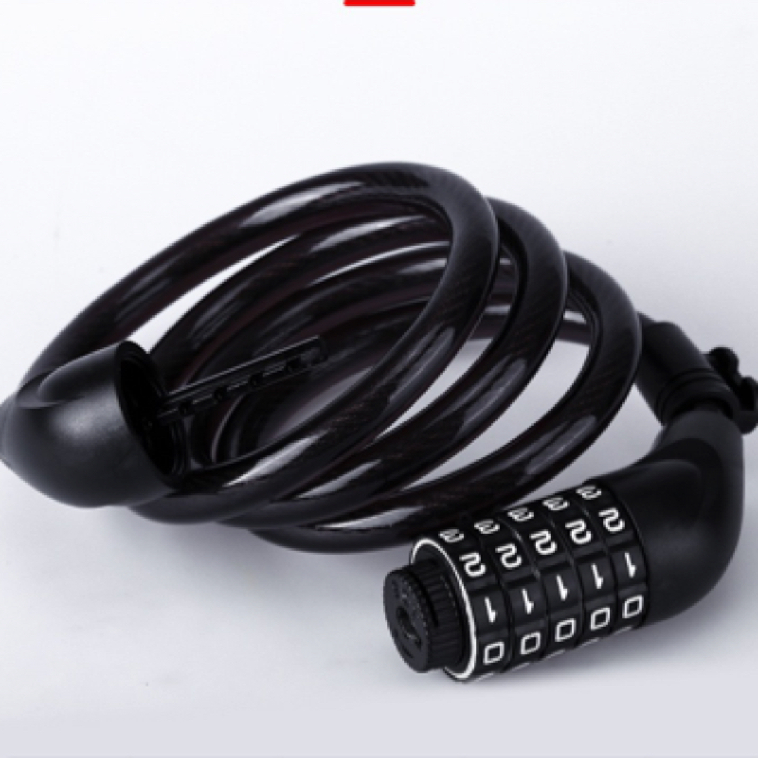 自行车锁电动车五位密码锁山地单车条形钢丝圈锁防盗骑行装备