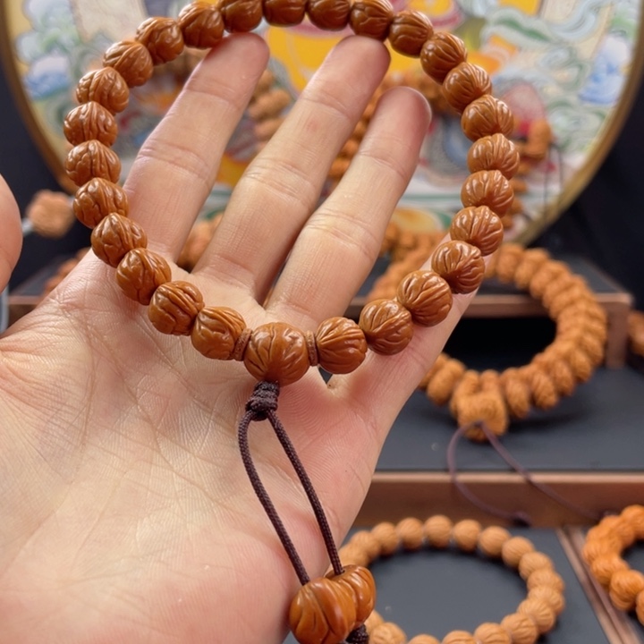 桃核手串桂***P龙纹桃核野生籽