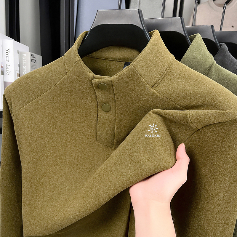 太阳花大牌男士德绒半高领抓绒卫衣户外宽松大码长袖秋冬打底衫