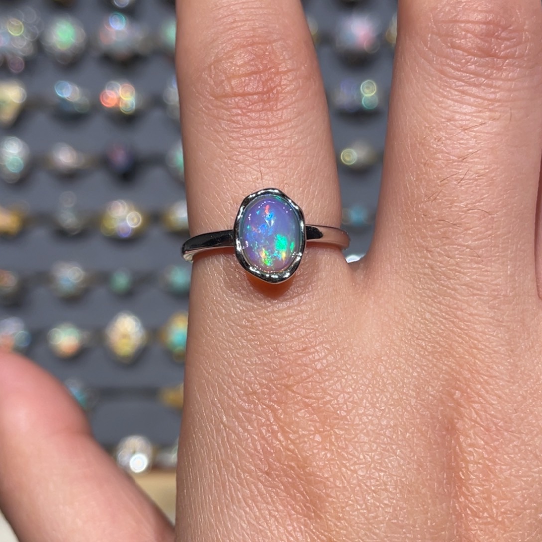 欧泊银S925镶嵌戒指