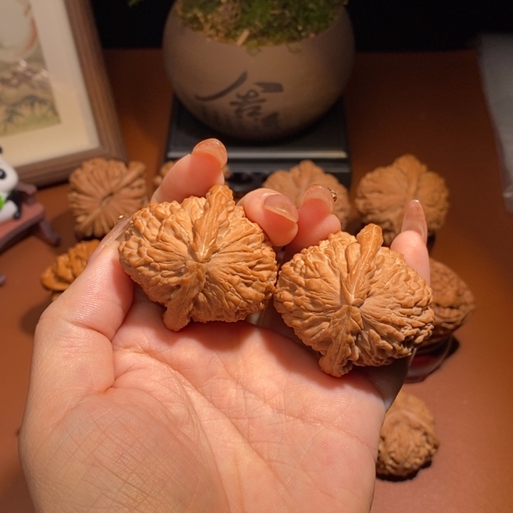 吊坠文玩核桃白狮子全品40