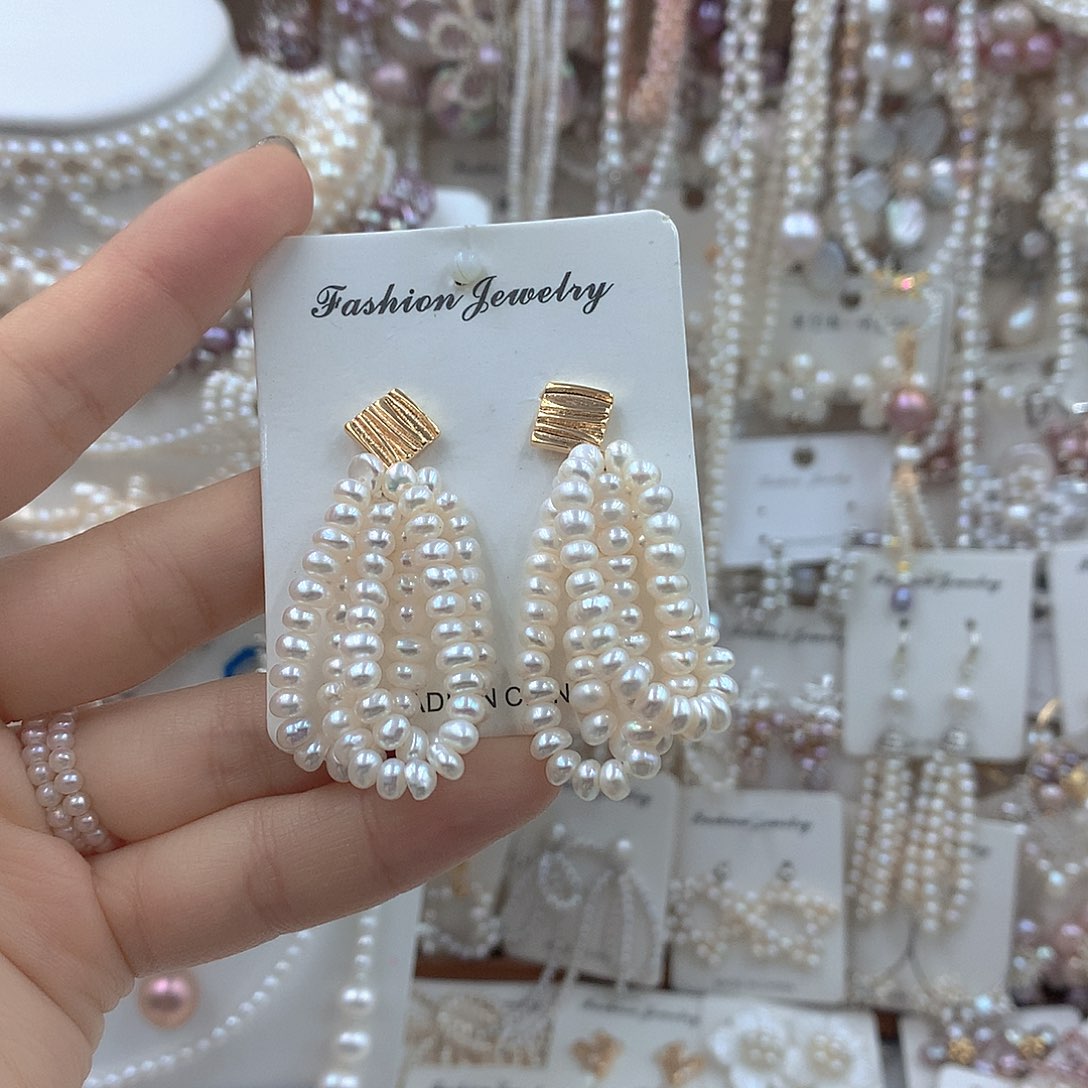 银S925镶嵌耳饰淡水珍珠