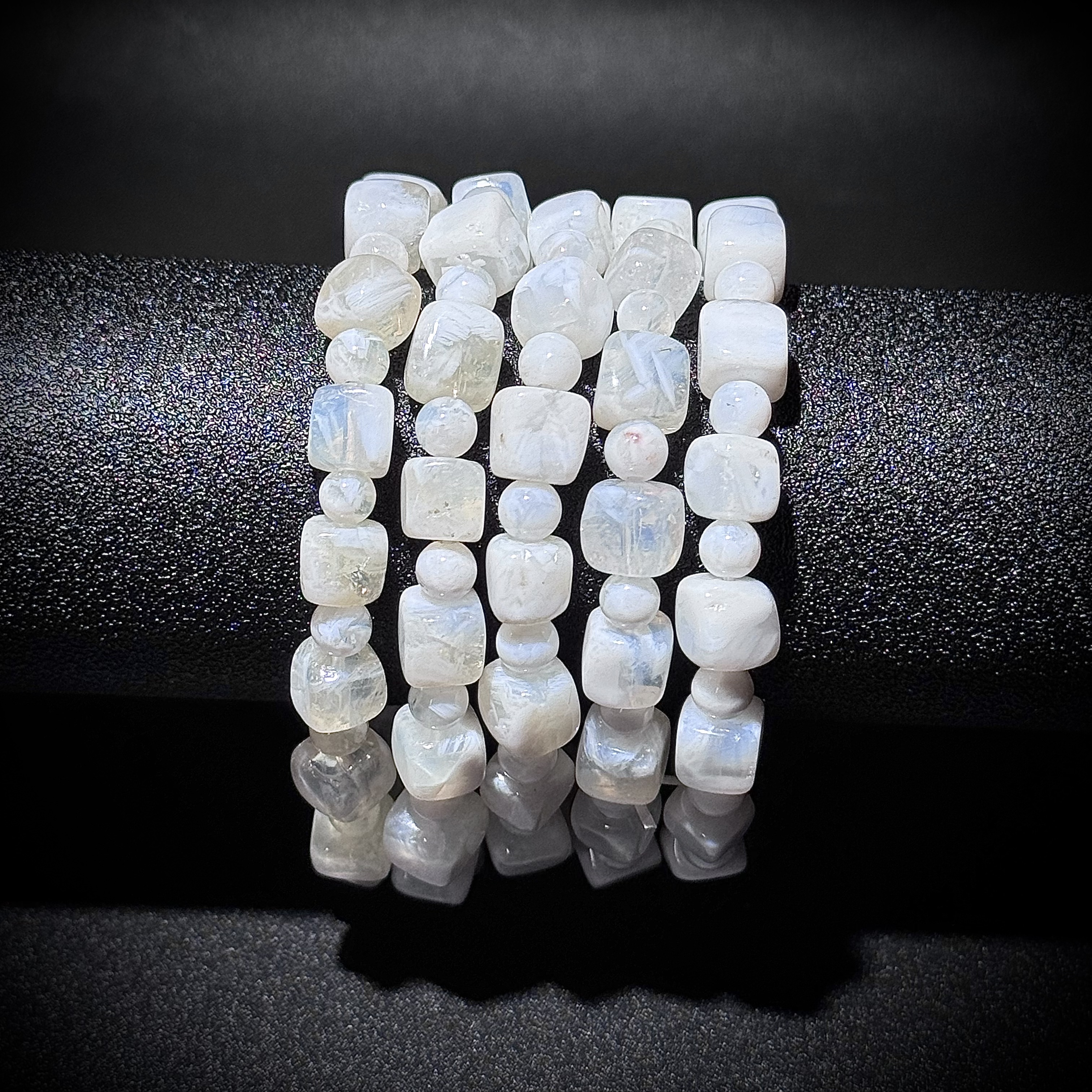 s1306【貝勒爺】 ‘’雪花蓝针‘’水晶方糖手链【多样性发其一】