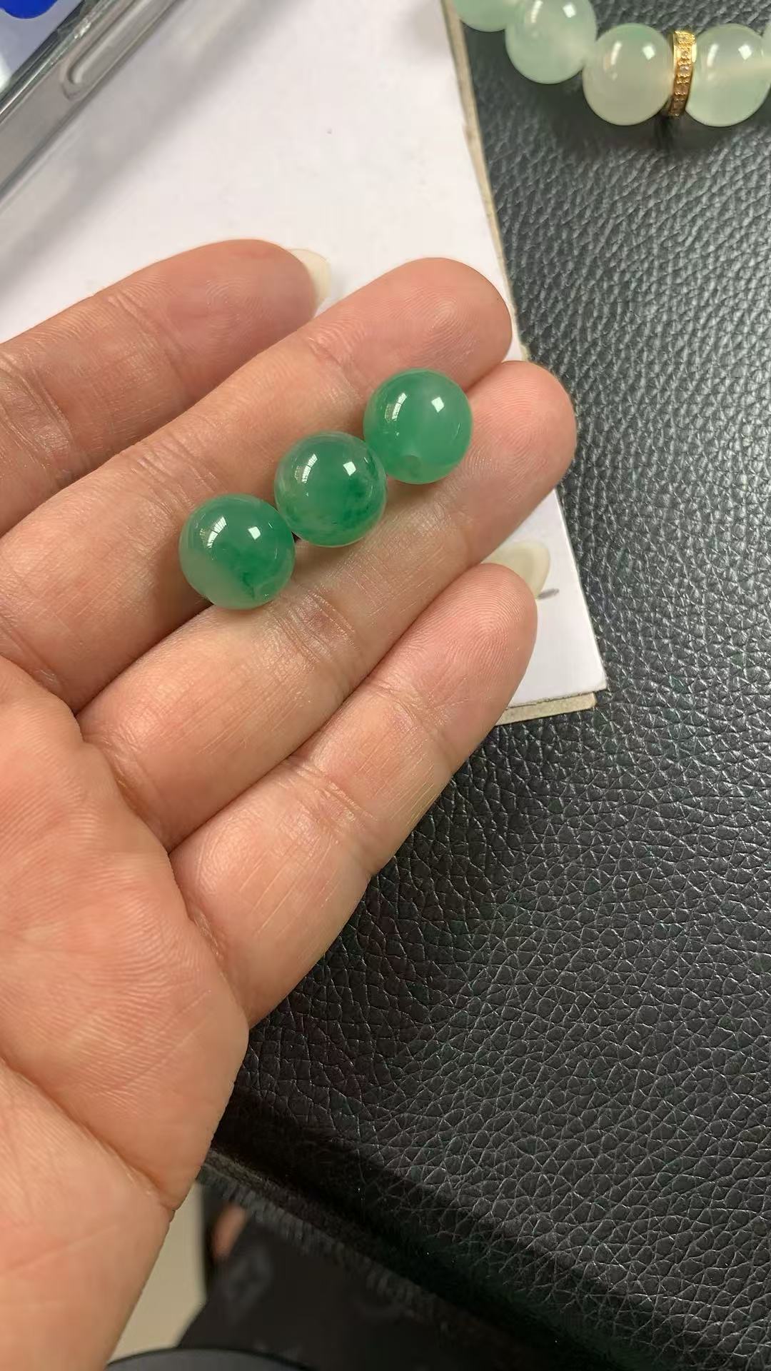 天然保真缅甸冰种单珠散珠