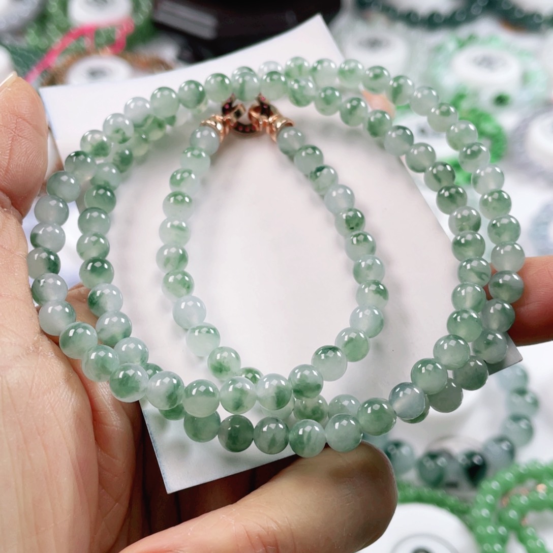 翡翠戒指未镶嵌天然翡翠项链5.8mm