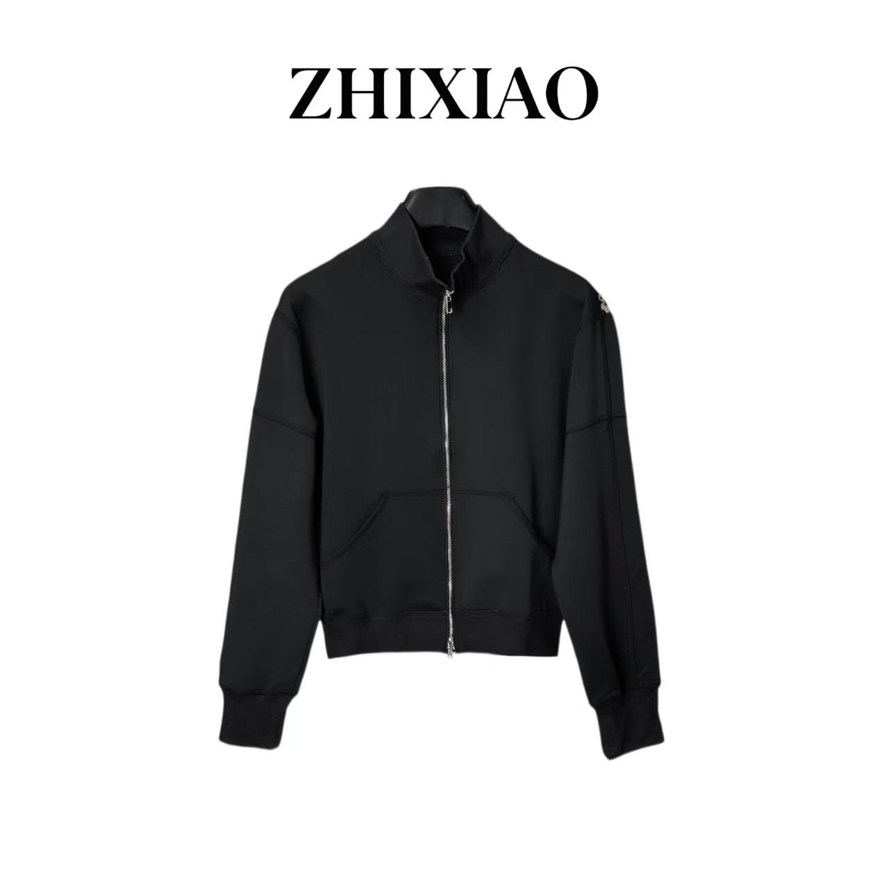 【ZHIXIAO】秋冬新款：拼豹纹拉链外套4531