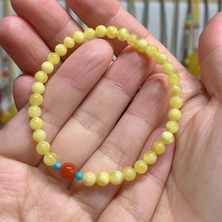 蜜蜡手链未镶嵌特价4.7m m