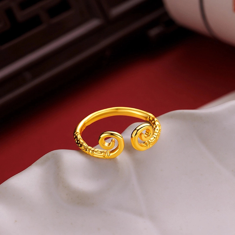 【顺丰配送 次日到家】男女同款精致紧箍咒情侣开口戒指一生一世百搭精致饰品气质紧箍咒铜合金戒指