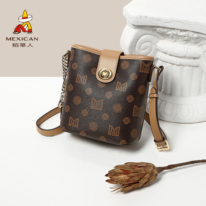 稻草人女包25秋新品【流光风】简约复古水桶包时尚单肩包斜挎包通勤