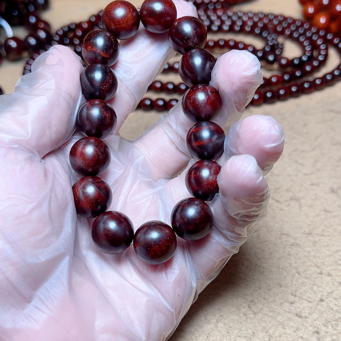 平***福小叶紫檀手串/手链1.5留疤金星干磨