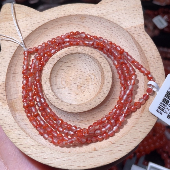 南红玛瑙未镶嵌配饰手串3.4咪飘花小米串1321