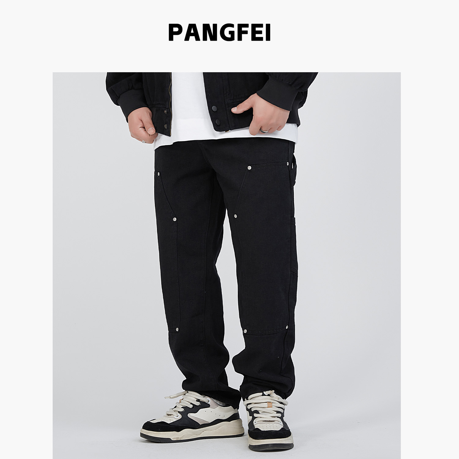 2360户外牛仔裤男款爆款2025新款美式复古伐木裤直筒宽松大码男装