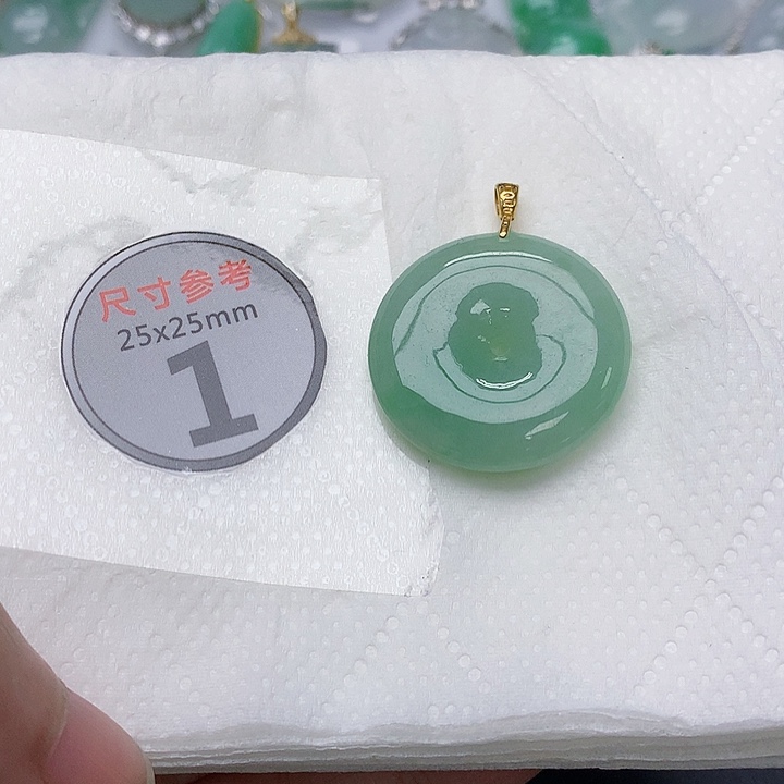 颈饰银S925镶嵌翡翠天然A货
