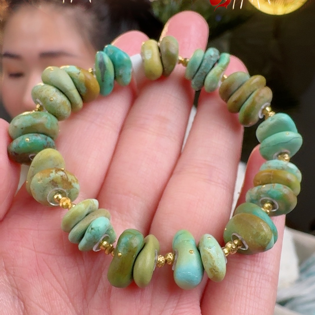 绿松石珠宝奇石18K金镶嵌
