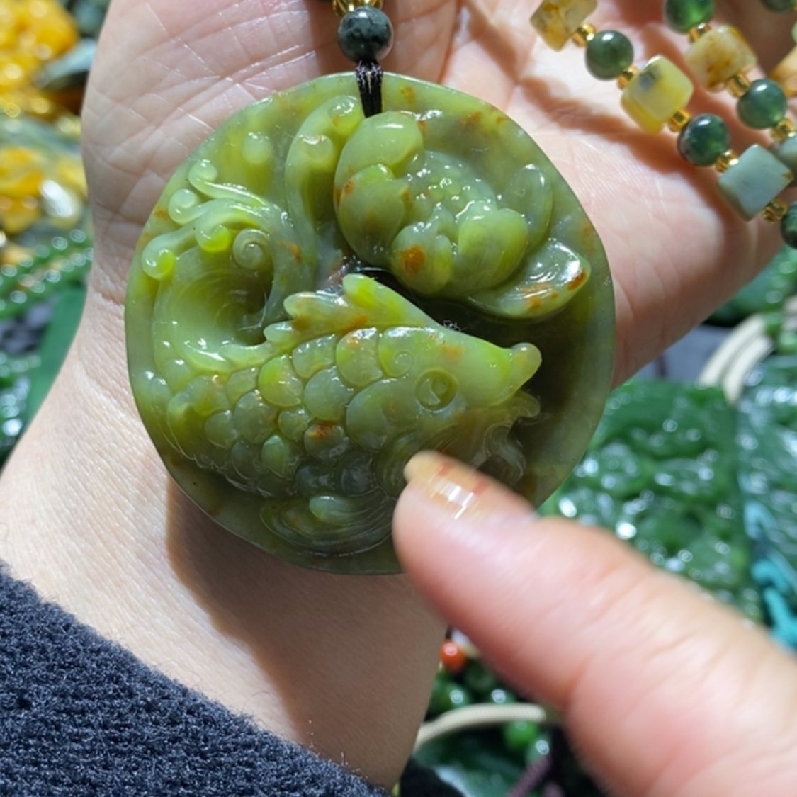 【闪购商品】蛇纹石玉毛衣链未镶嵌