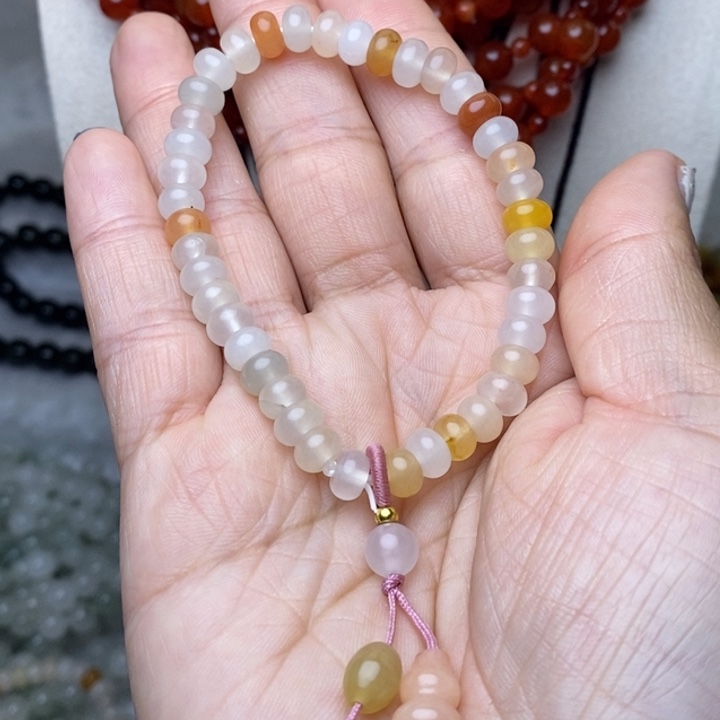 石材金丝玉算盘手串