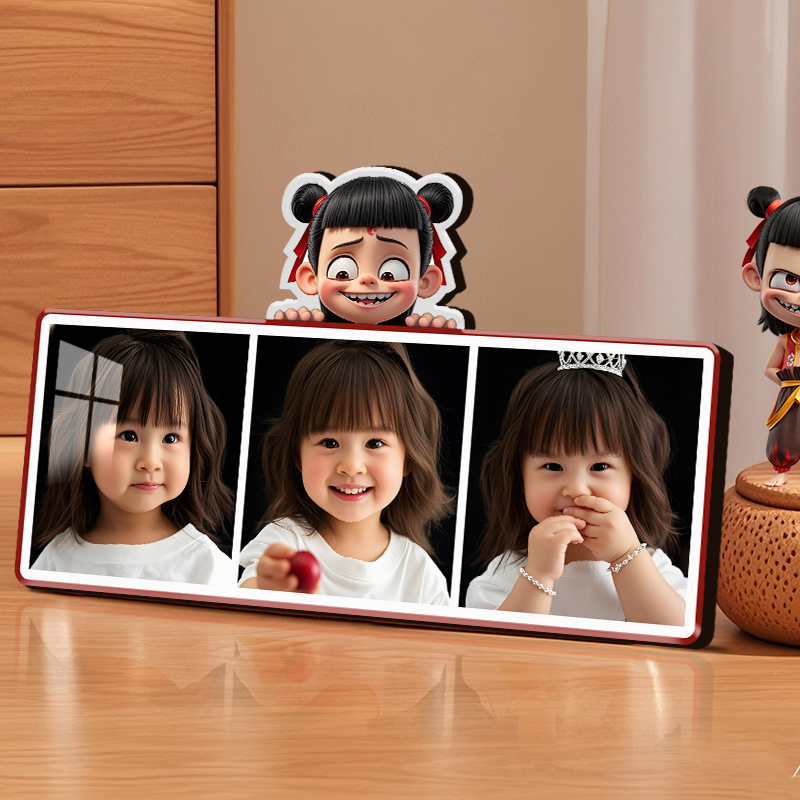 哪吒周边动漫纪念宝宝照相框卡通摆件礼物送朋友客厅卧室装饰摆台