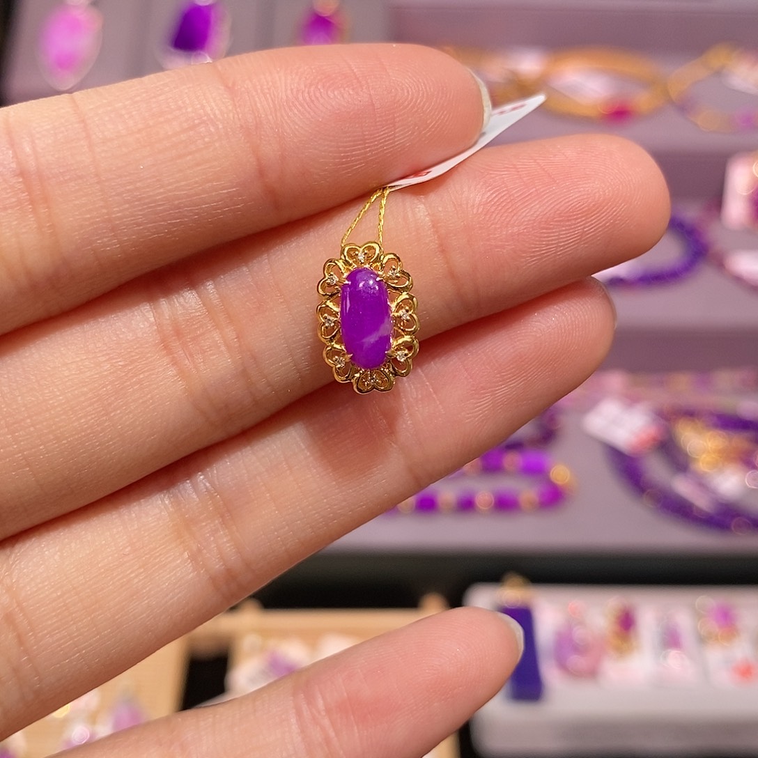 苏纪石（舒俱来）18K金镶嵌吊坠(不含链)