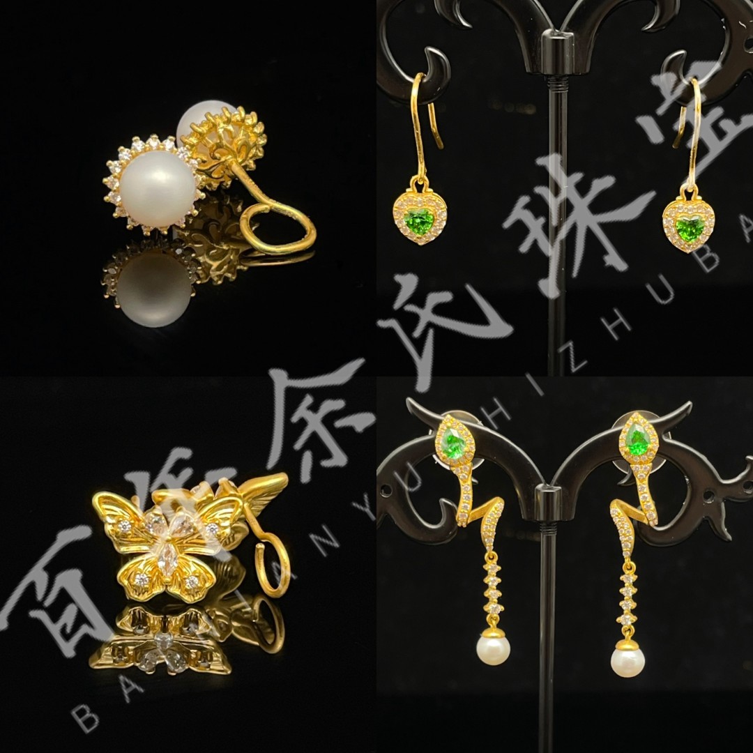 时尚5G镶嵌-足金999黄金耳饰净金重