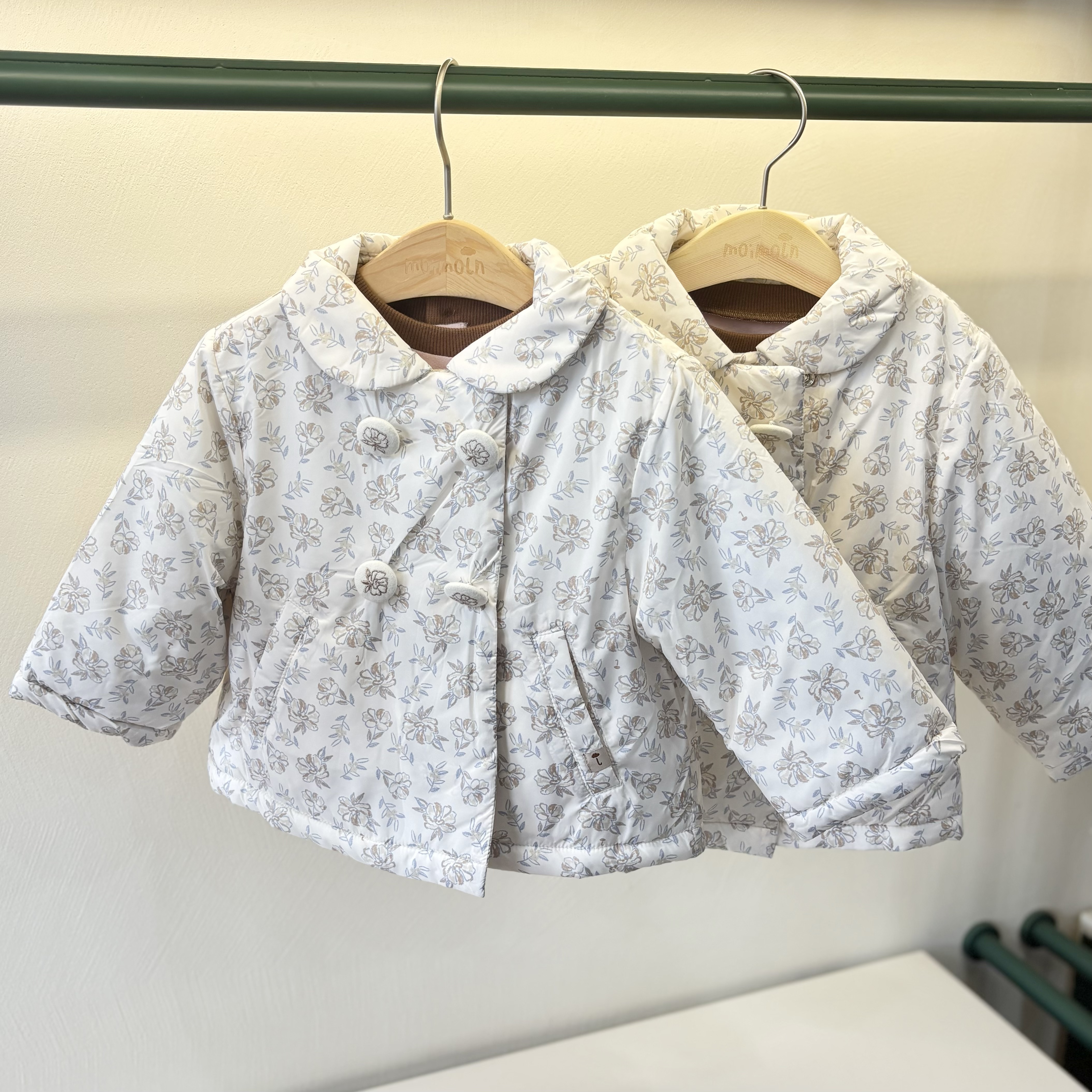 moimoln小云朵25冬新品保暖碎花女宝加厚韩版棉服M254PMB21P