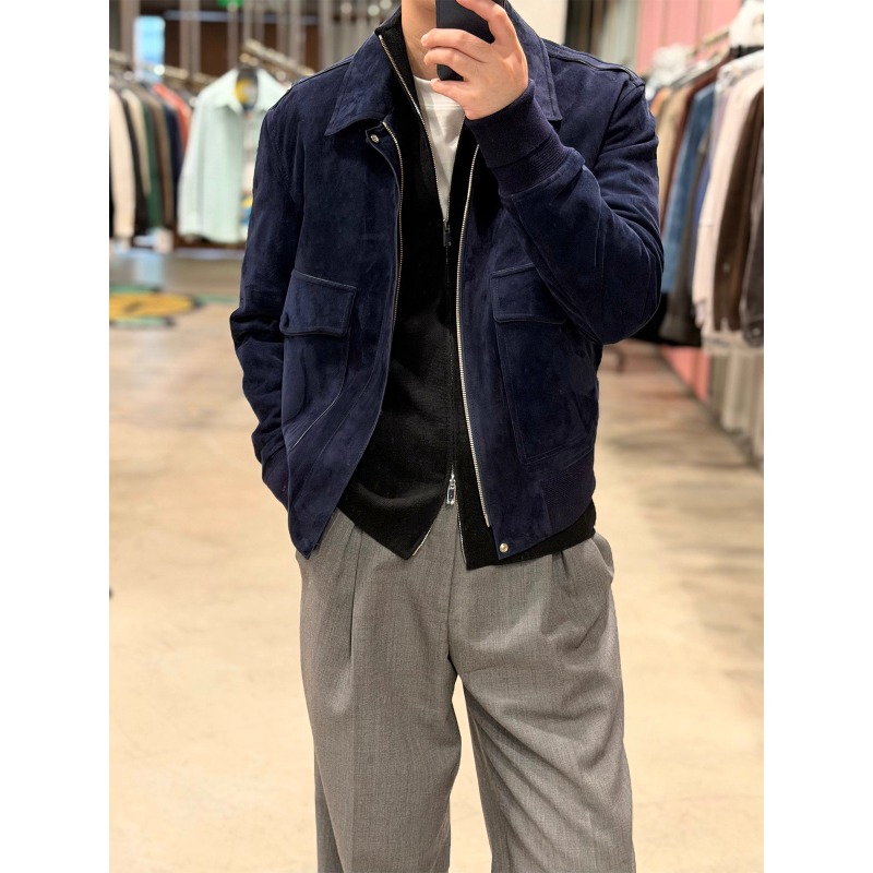 （风尚）65500版”法式优雅 LambSkin小羊羔 丝绒感“A2飞行夹克 皮衣