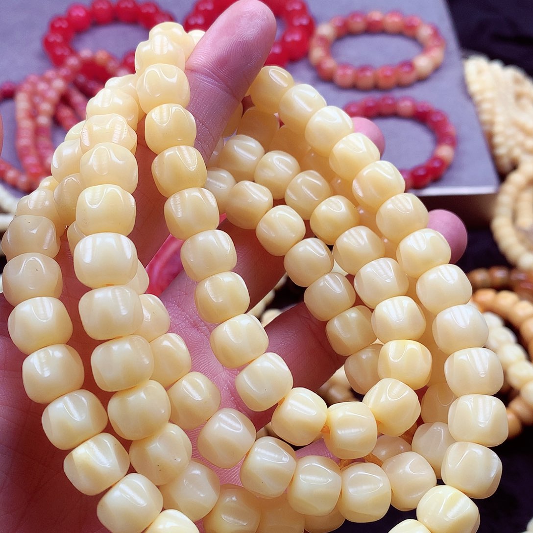 牛骨手串/手链1.2玉化料牛骨百香籽108