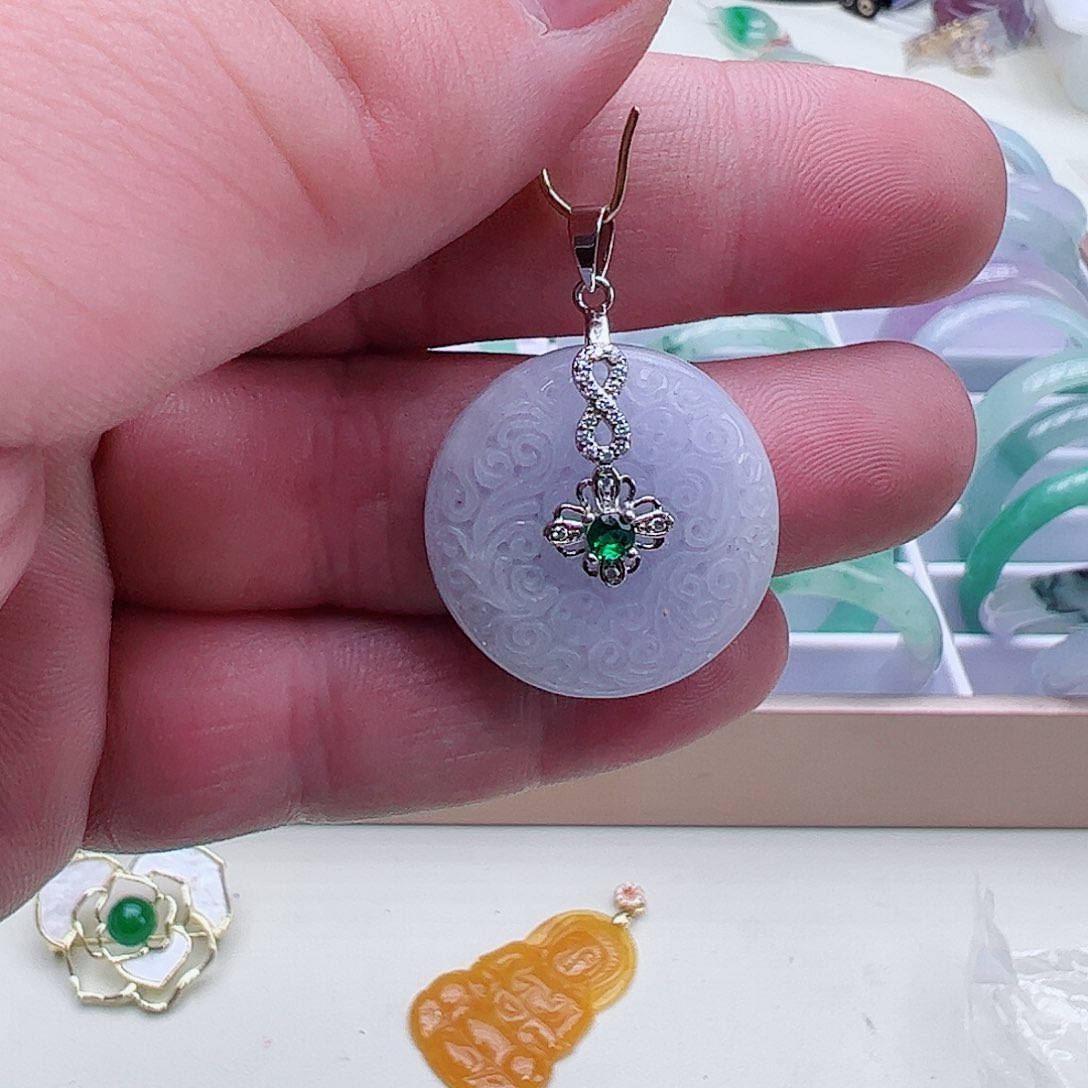 翡翠吊坠(赠链)银S925镶嵌