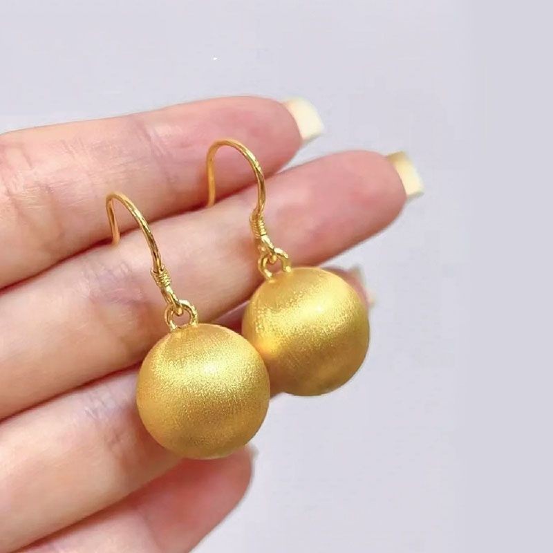 铜合金耳饰 小众首饰女款有球必应金色耳饰耳坠时尚饰品金球耳坠