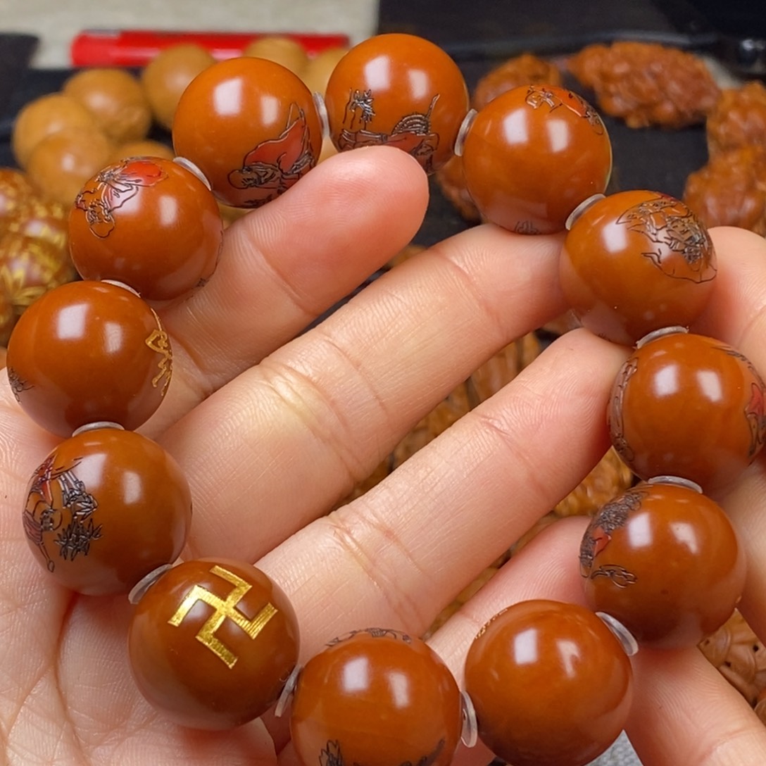 橄榄核手串/手链爱****?核雕手串
