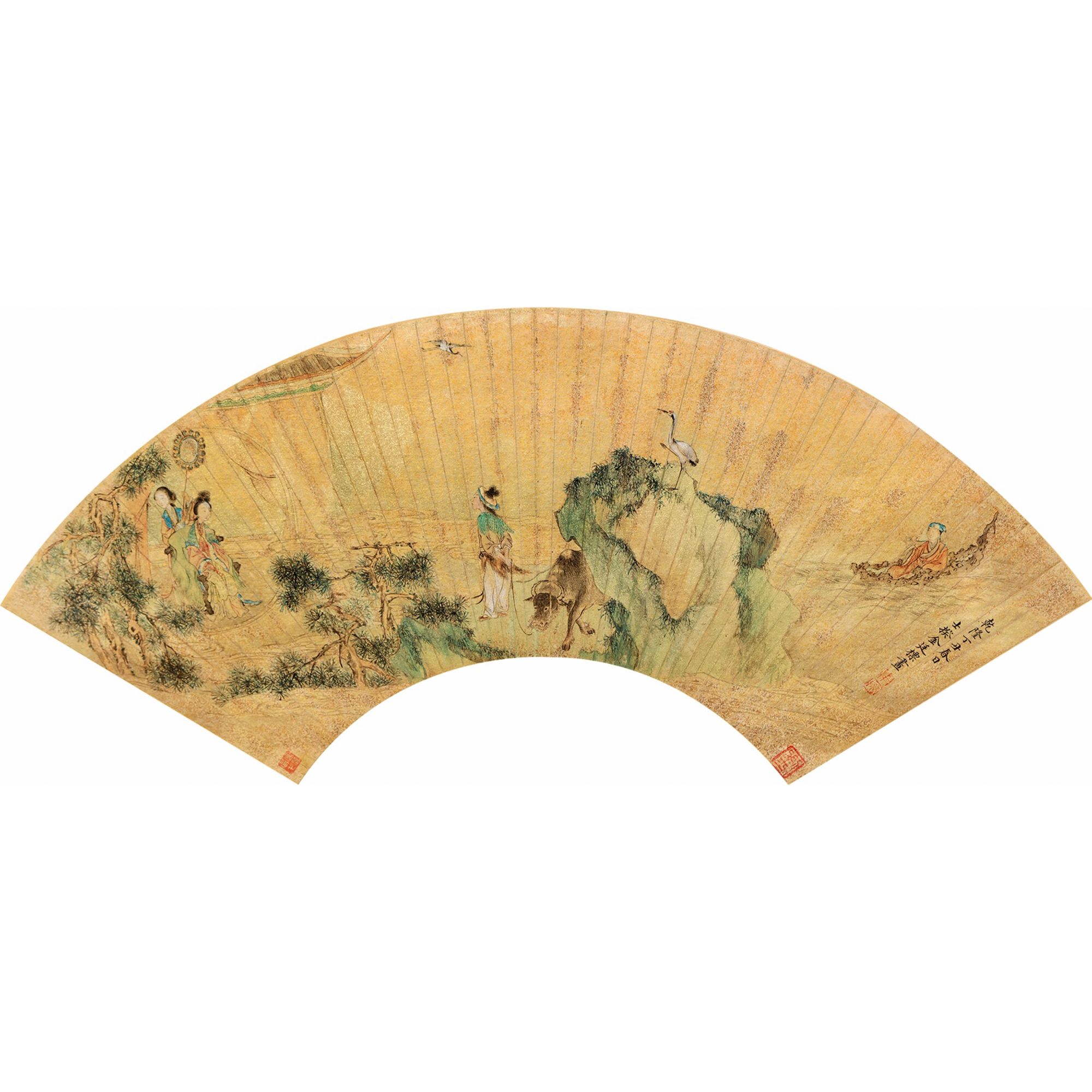 金廷标 1757年作 仙境 扇片 16×51cm