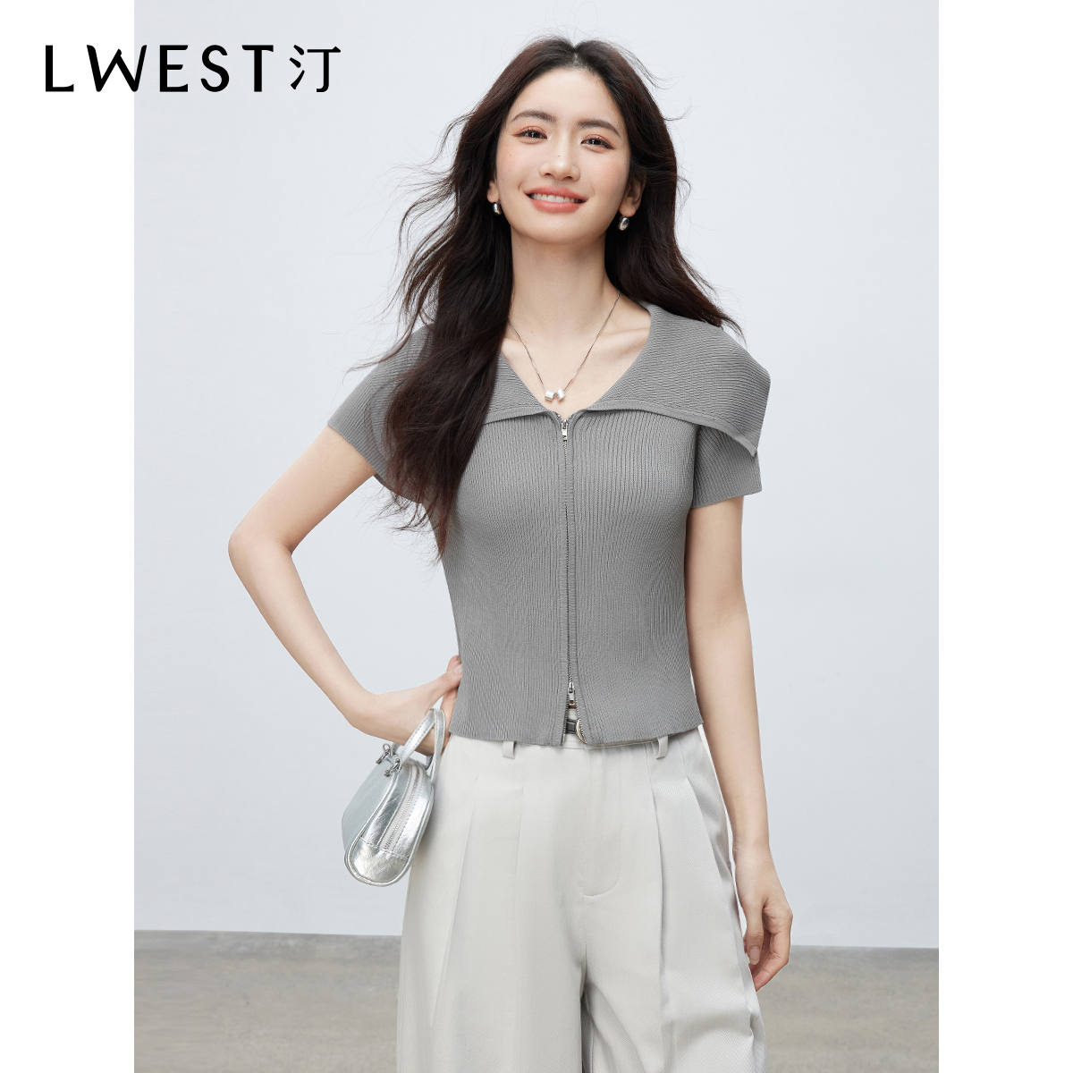 【茉茉专属】朗文斯汀翻领气质小个子修身显瘦针织衫DTMZ5203B09902